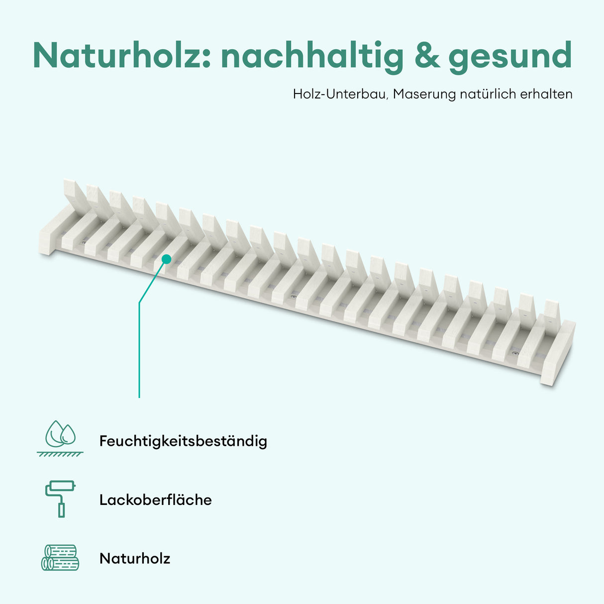 glasvilla Kleiderhaken Wandgarderobe Wandhaken aus Holz Garderobe mit 7 magnetischen Klapphaken Garderobenleiste Garderobenhaken Twigro-01