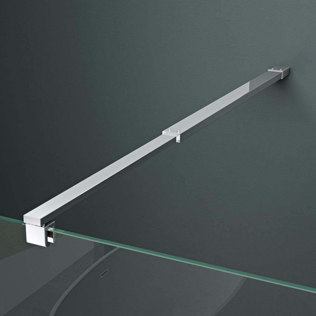 glasvilla Mampara de ducha Separación de ducha Ducha Walk-In 8mm Cristal claro ESG-Vidrio de seguridad con recubrimiento nano Estabilizador rectangular BremenL