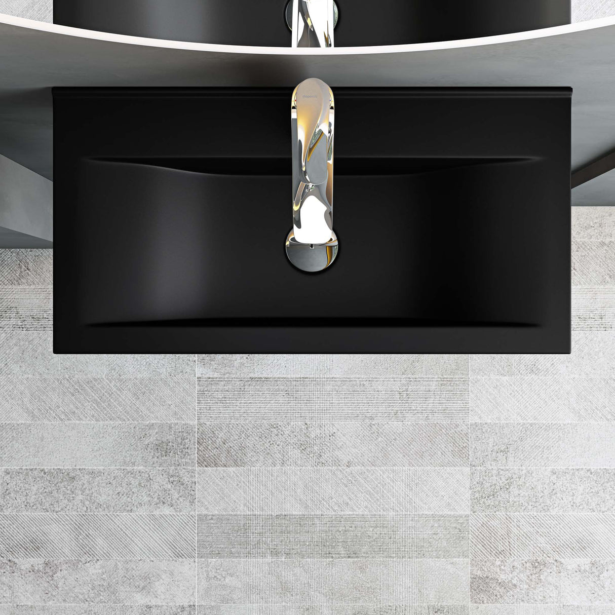 lavabo suspendido sobre encimera baño | rectangular | blanco brillante | 62x32x12cm | cerámica | 1 orificio para grifo Brüssel118G