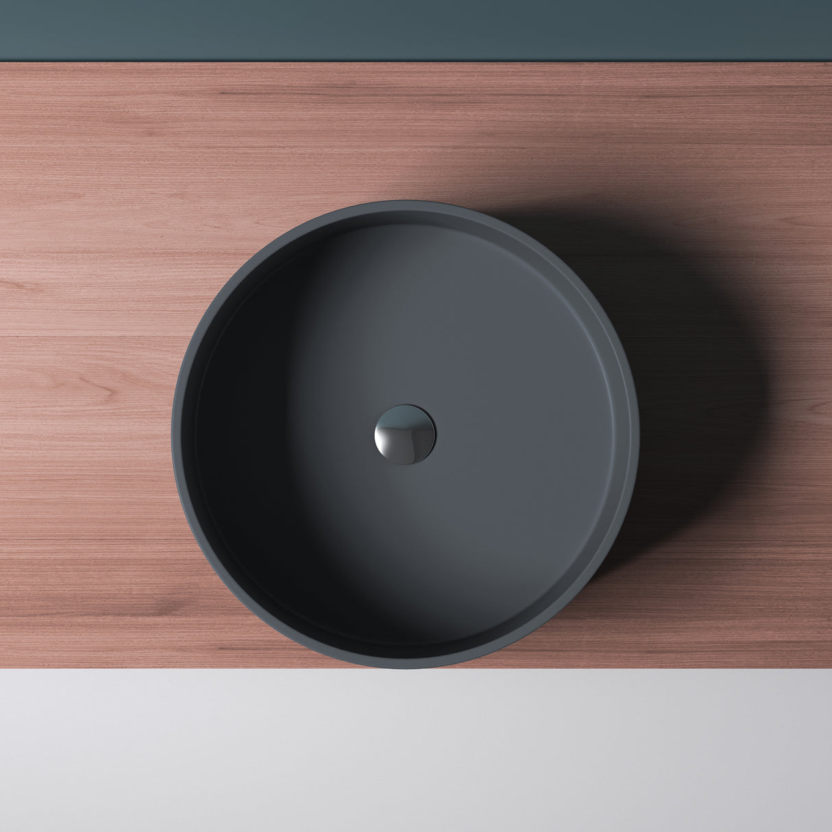 glasvilla 40x40x15cm Waschbecken rund Col804 Aufsatzwaschbecken ohne Hahnloch und Überlauf