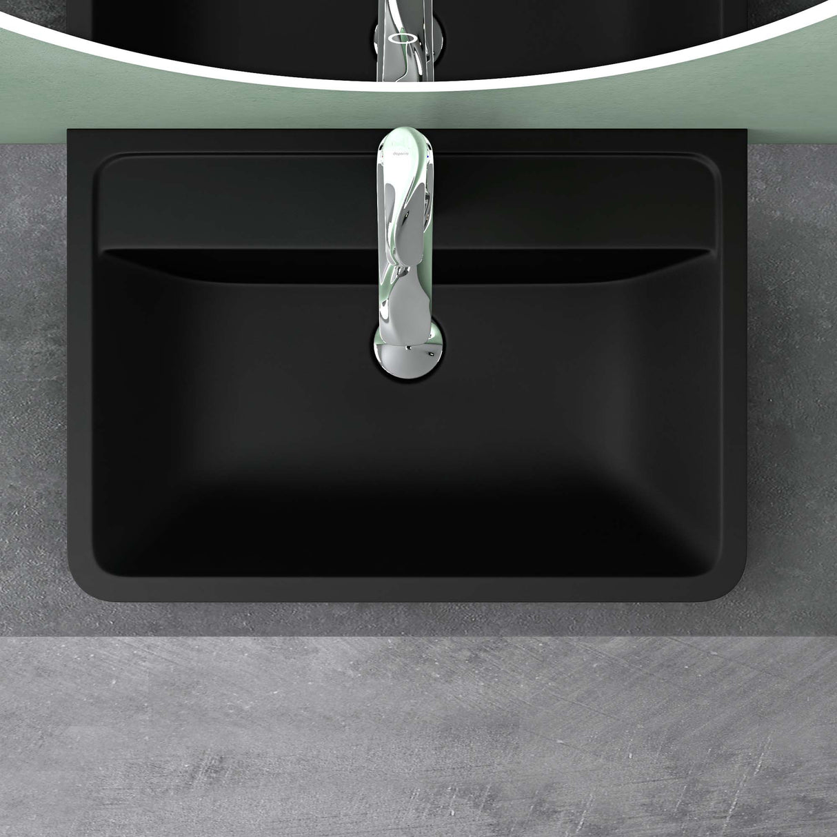 glasvilla Lavabo Lavabo empotrado Cuenca rectangular de mineral con desbordamiento Col8