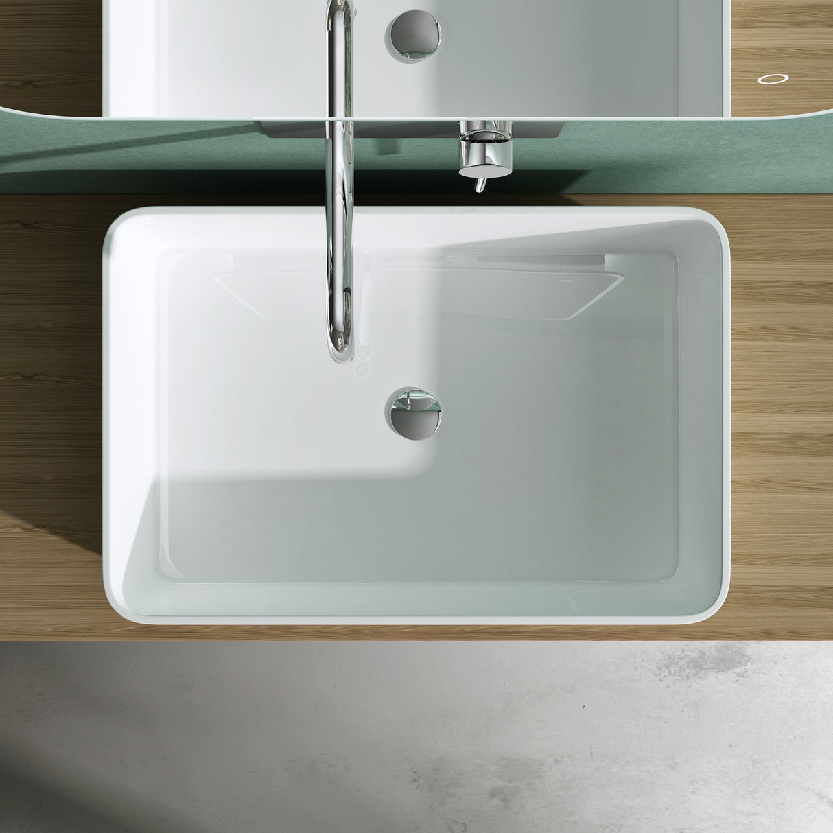 glasvilla Lavabo da Appoggio da Marmo Fuso Lavandino Bagno senza Foro per Rubinetto Col102