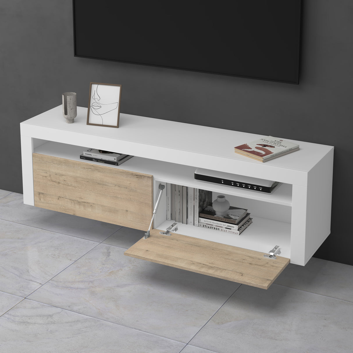 glasvilla Mobile TV per Televisore 160x40x46cm Armadietto per TV con 2 Ante Armadietto Basso Soft-close per Soggiorno, Sala da Pranzo, Camera da Letto Fernsehschrank01