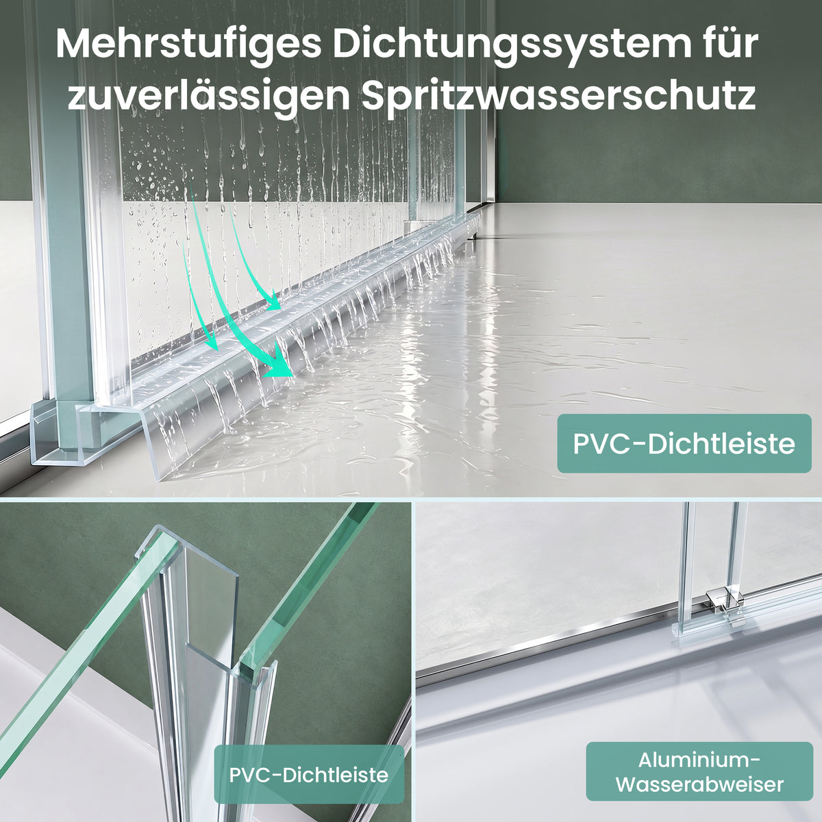 Glasvilla Duschkabine Duschabtrennung 8mm Sicherheitsglas mit NANO Eck-Dusche mit Schiebetür Ravenna18