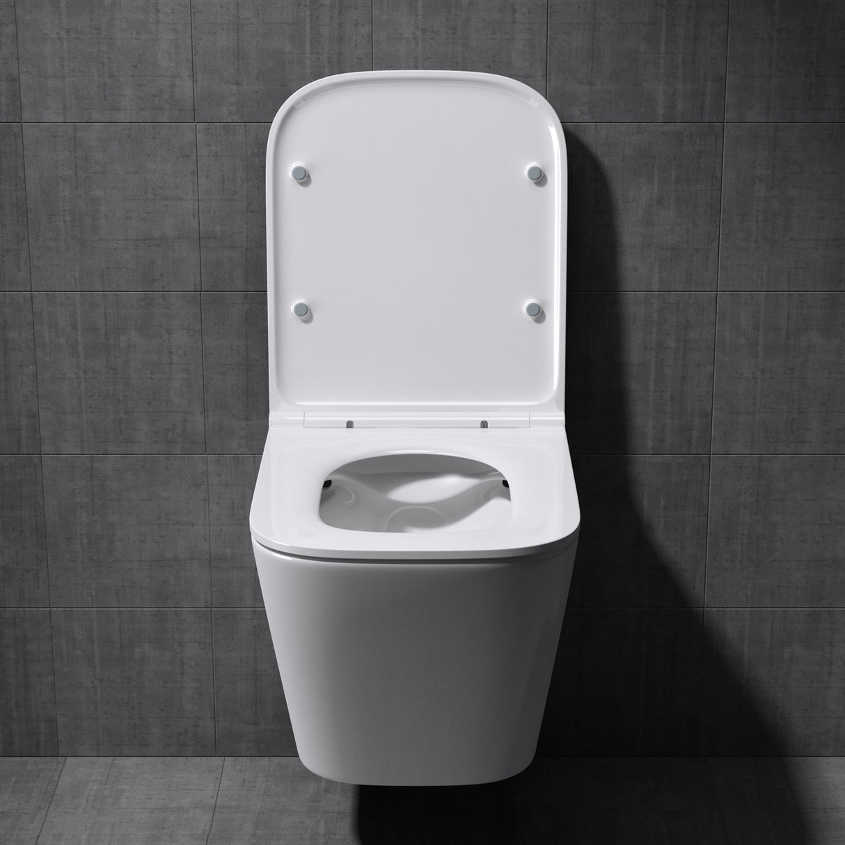 glasvilla Sanitari Bagno Sospeso in Ceramica, WC Sospeso senza Brida con Chiusura di Soft Close Aachen112