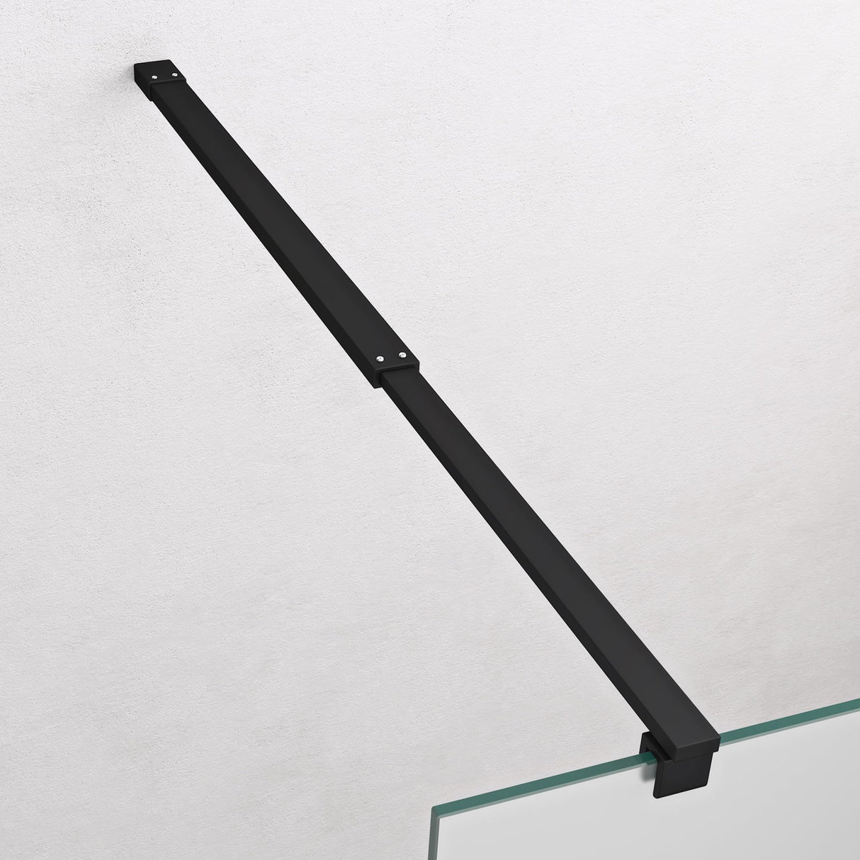 glasvilla Duschwand Duschabtrennung 2 Haltestange für Walk-In Dusche 10mm ESG-Sicherheitsglas mit Nanobeschichtung Rechteckiger Stabilisator Bremen02+2