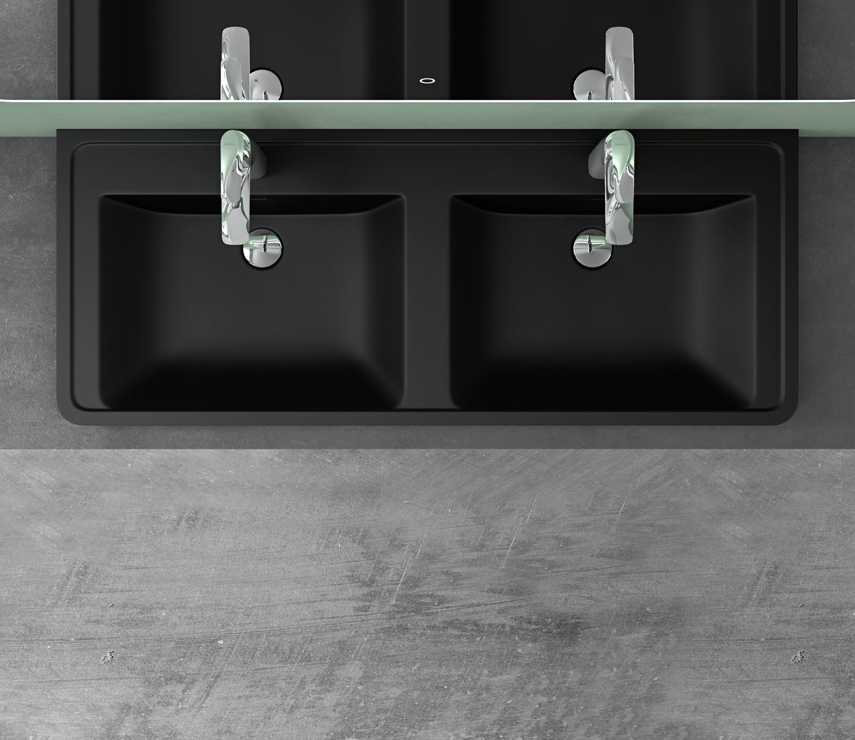 glasvilla Lavabo Lavabo empotrado Cuenca rectangular de mineral con desbordamiento Col8