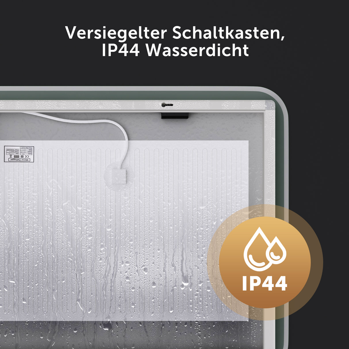 glasvilla Espejo de pared Espejo de baño LED Espejo de baño con interruptor táctil, libre de vaho gracias a la capa antifog