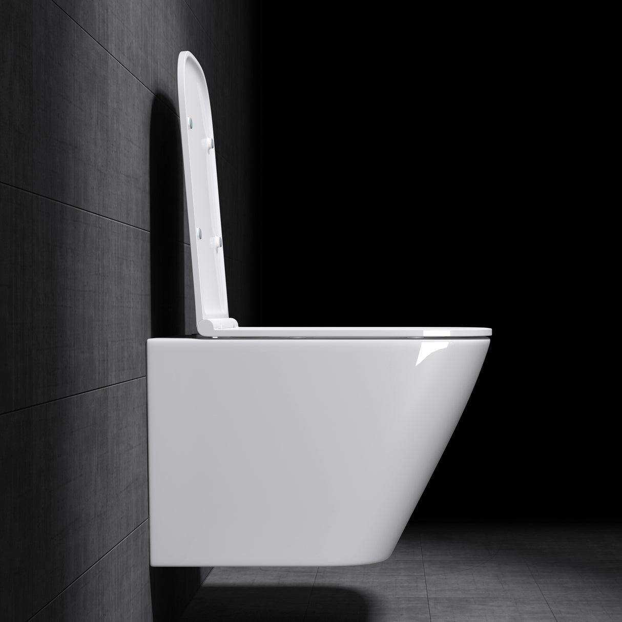 glasvilla Sanitari Bagno Sospeso in Ceramica, WC Sospeso senza Brida con Chiusura di Soft Close Aachen112