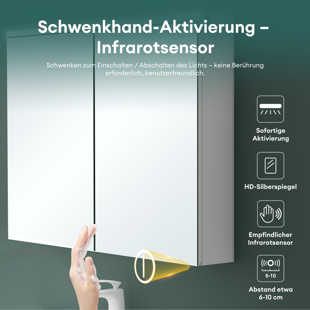 glasvilla Espejo armario de baño con iluminación LED armario de baño armario colgante espejo de baño Espejo armario-03