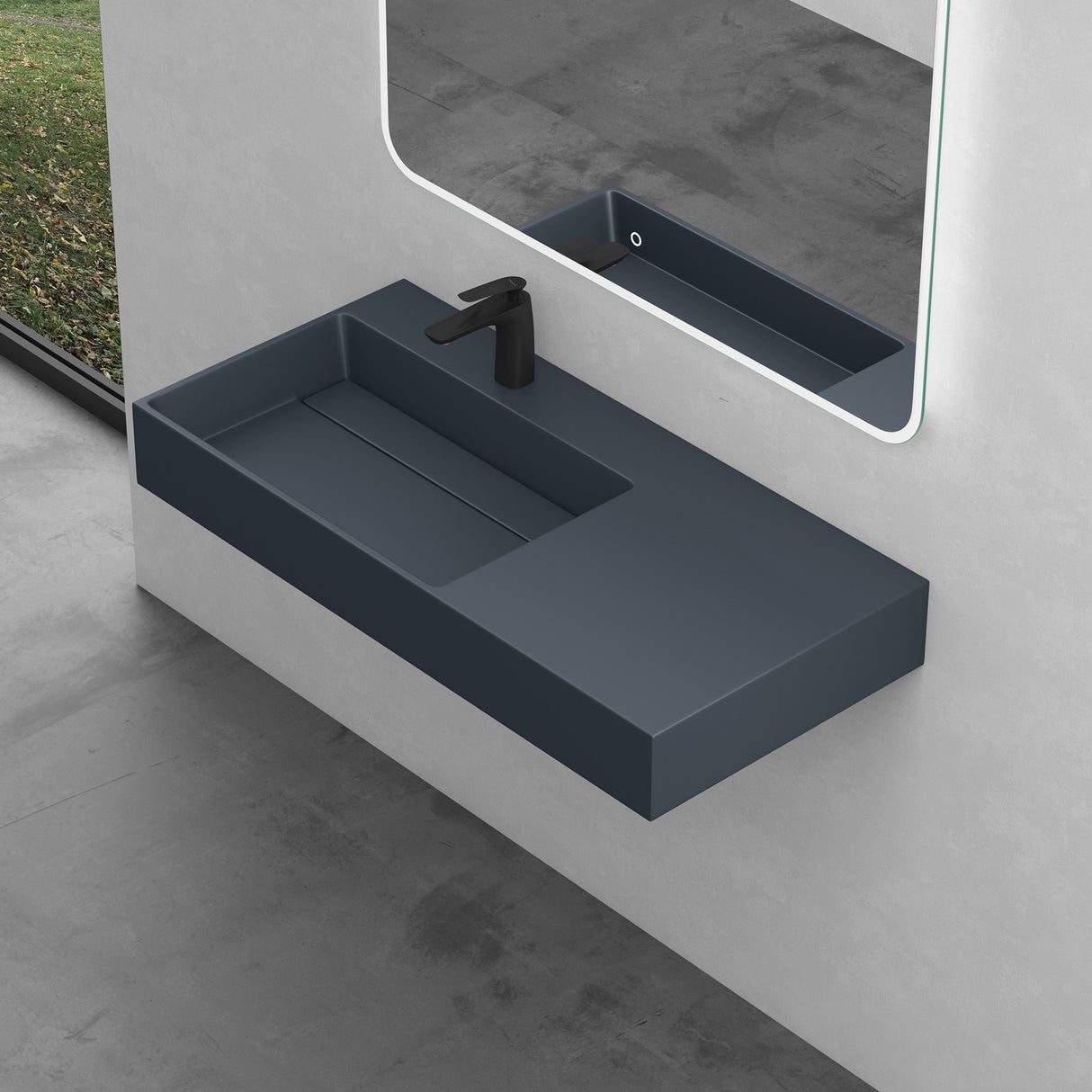 glasvilla Lavabo da Appoggio Lavandino Bagno Sospeso da Marmo Fuso Col12