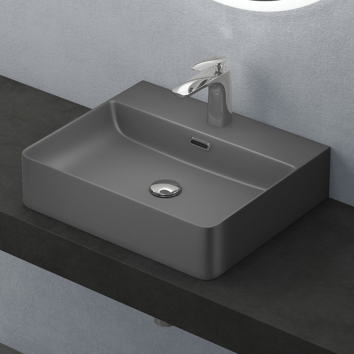 glasvilla Lavabo da Appoggio in Ceramica Lavabo Bagno Sospeso Lavandino Bagno con Nano Rivestimenti Meissen201