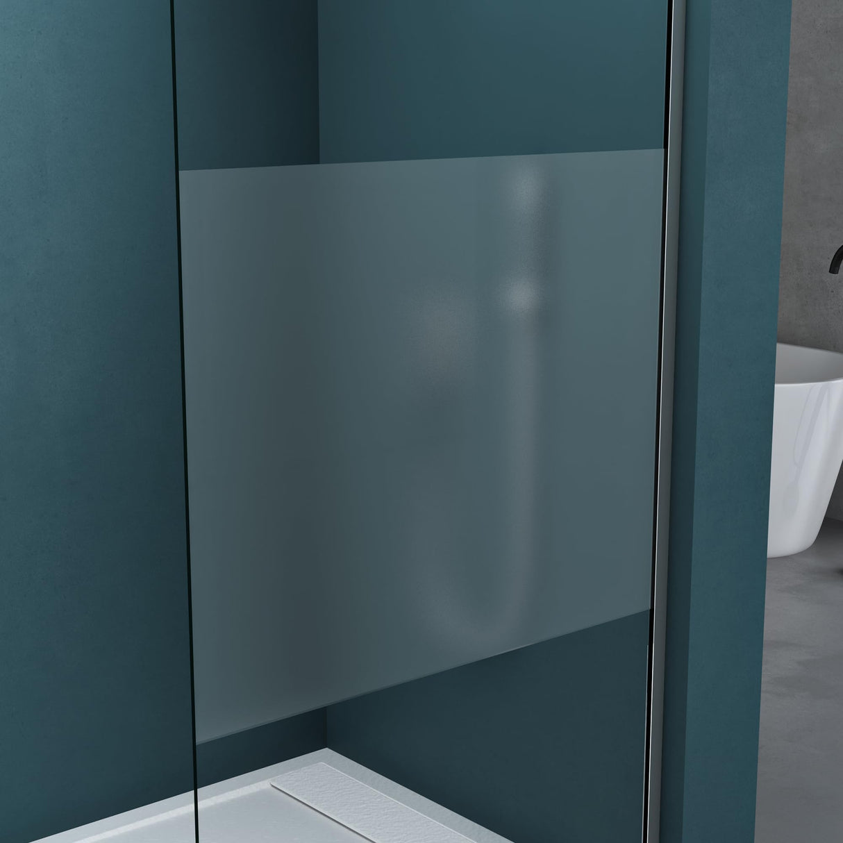 Paroi de douche Glasvilla, cabine de douche avec 2 panneaux latéraux fixes, verre trempé de sécurité 8 mm, douche à l'italienne, verre clair, nano-revêtement, Bremen01K/MS-T