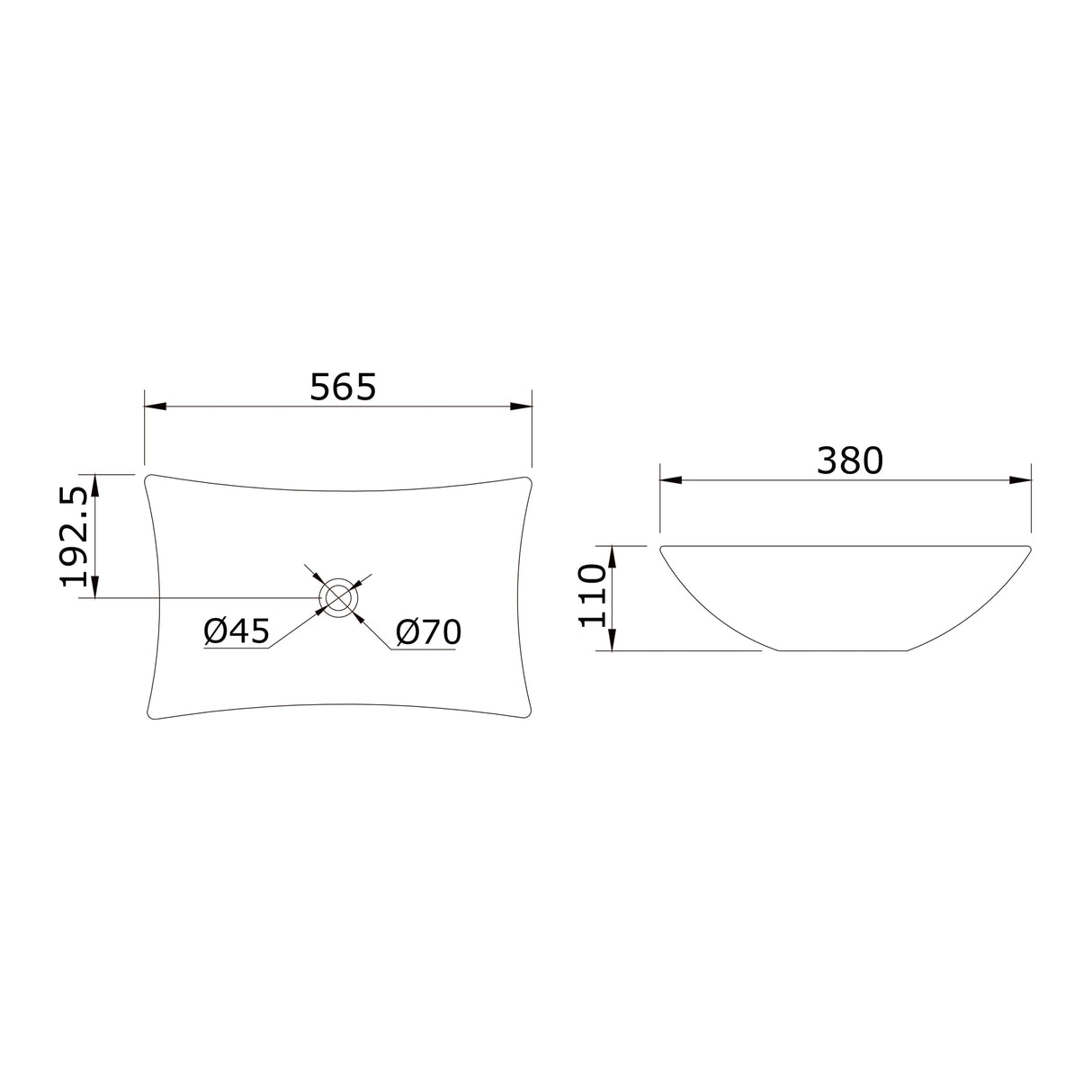Lavabo da appoggio Glasvilla in ceramica quadrata con rivestimento nano Brüssel910