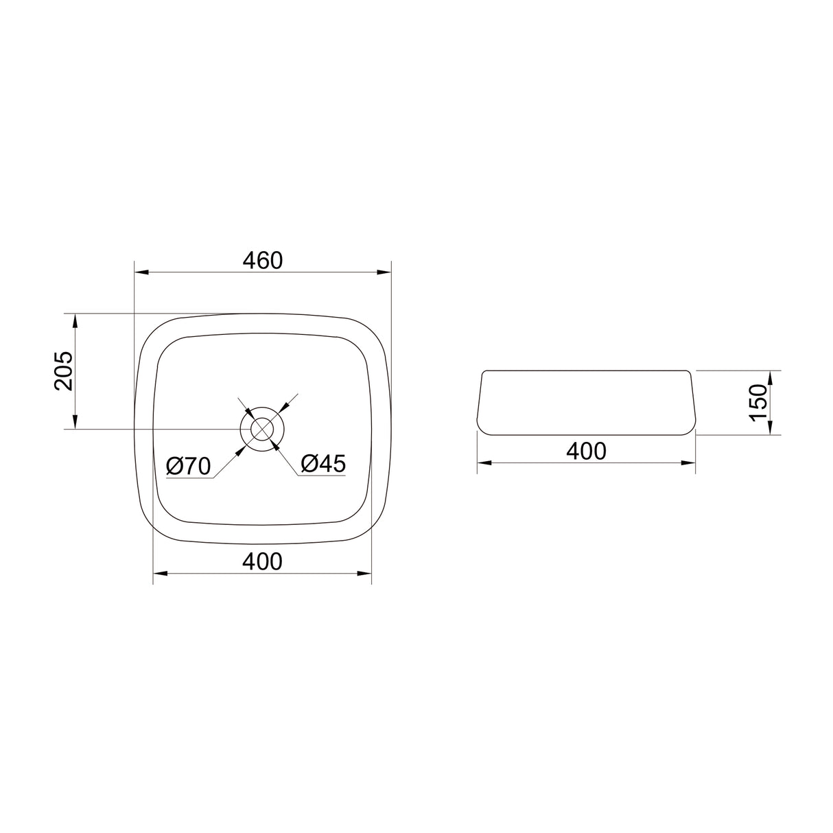 glasvilla Lavabo da Appoggio in Ceramica Lavandino Bagno Bianco con Nano Rivestimenti