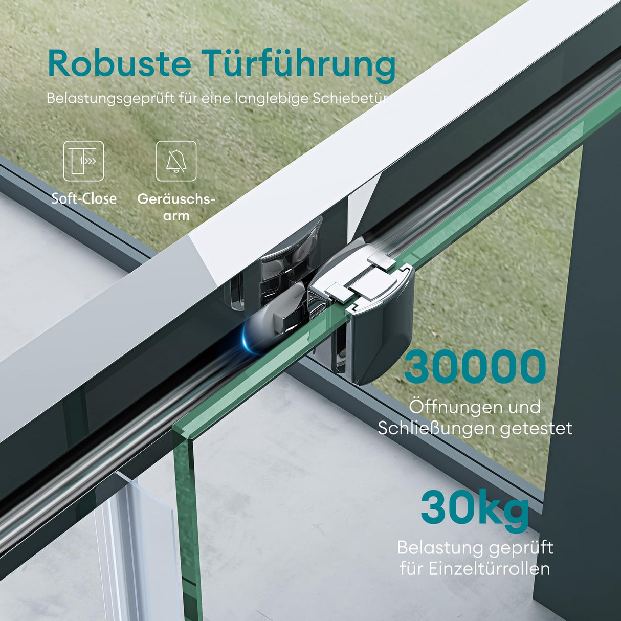 glasvilla Porte de Douche Porte de Niche Paroi de Douche Cabine de Douche Porte Coulissante Verre de Sécurité ESG 6mm Teramo12K