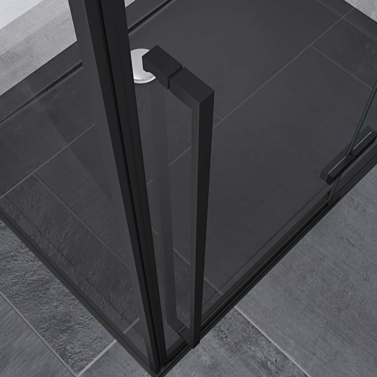 cabina de ducha glasvilla separación de ducha 6mm ESG incluida NANO-revestimiento en vidrio transparente con gancho para toalla Rav64K Negro