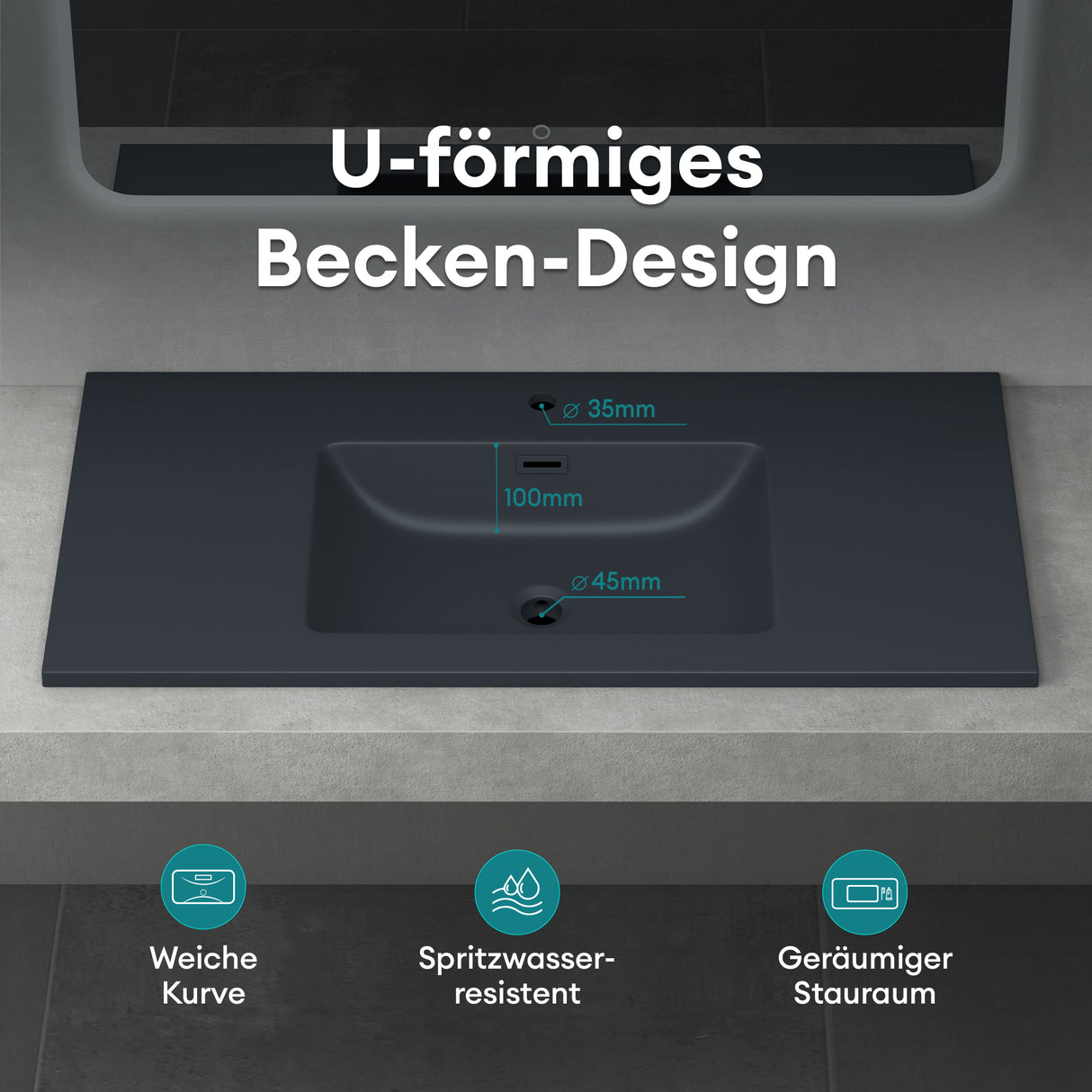 glasvilla lavabo lavabo empotrado mueble de lavabo lavabo empotrado de mineral Col02