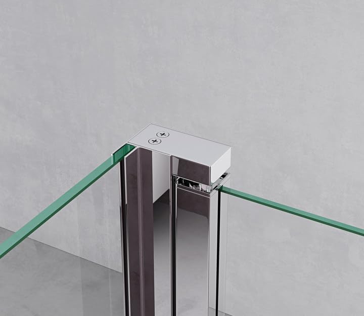 glasvilla Box Doccia Walk-In con Vetro Laterale 30cm, Parete Doccia in Vetro Trasparente da 10mm con Stabilizzatore Rotondo e Rettangolare, Vetro di Sicurezza ESG con Rivestimento Nano Bremen02K-Plus