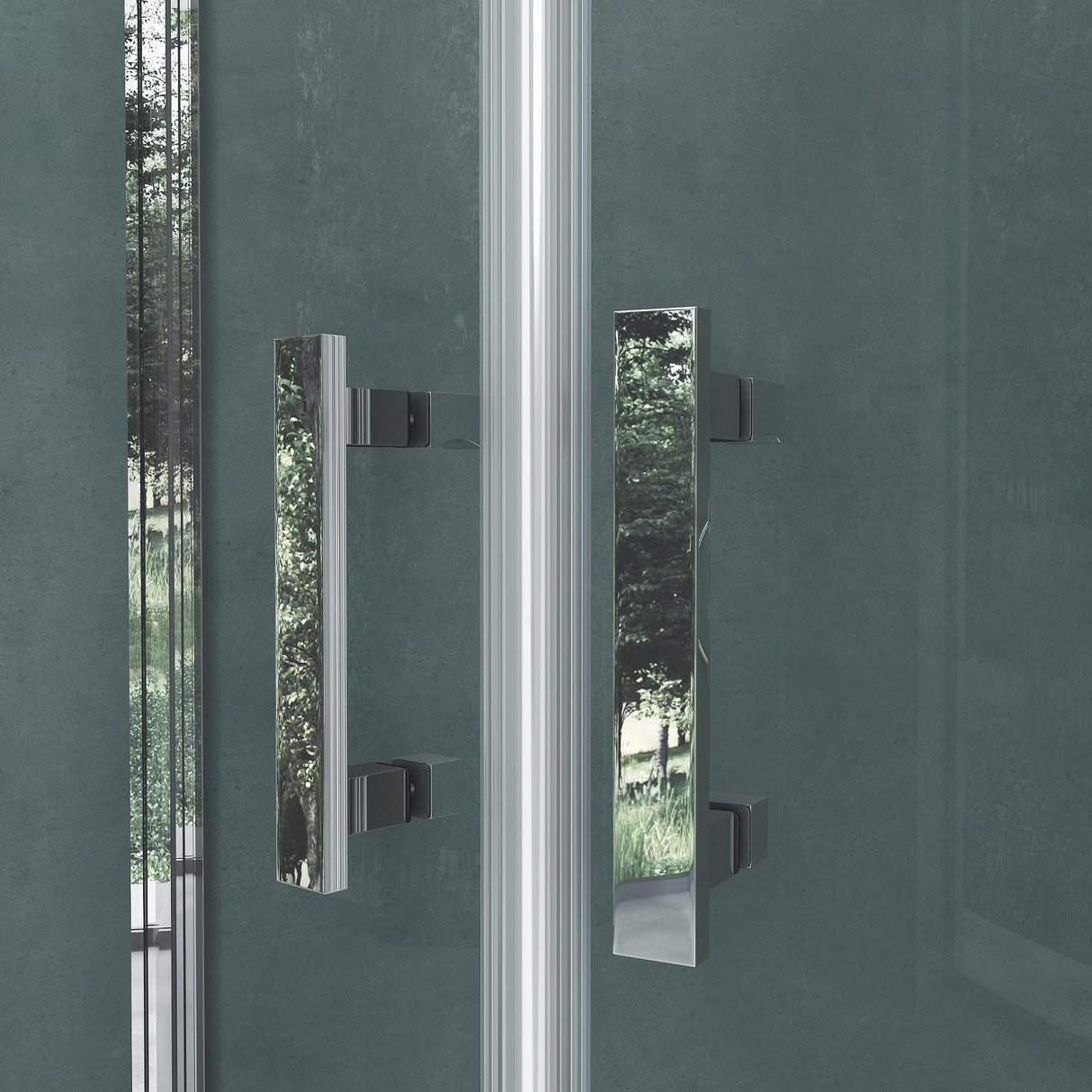 Cabine de douche quart de cercle Glasvilla avec 2 portes tournantes, verre de sécurité ESG, revêtement nano Ravenna52K