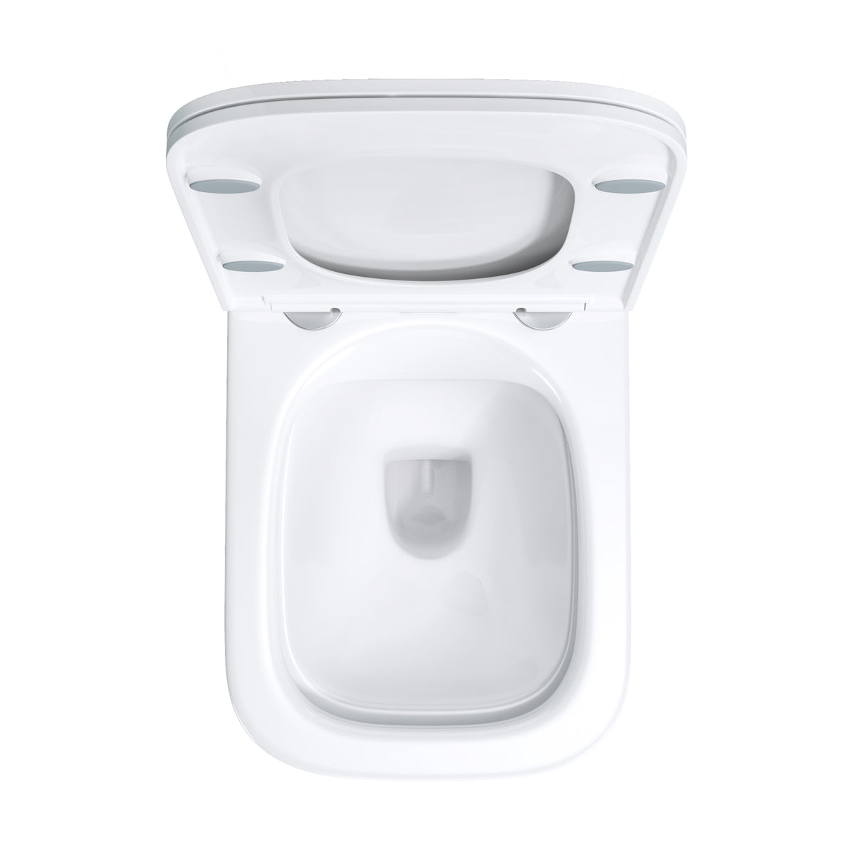 glasvilla Sanitari Bagno Sospeso in Ceramica, WC Sospeso senza Brida con Chiusura di Soft Close Aachen112