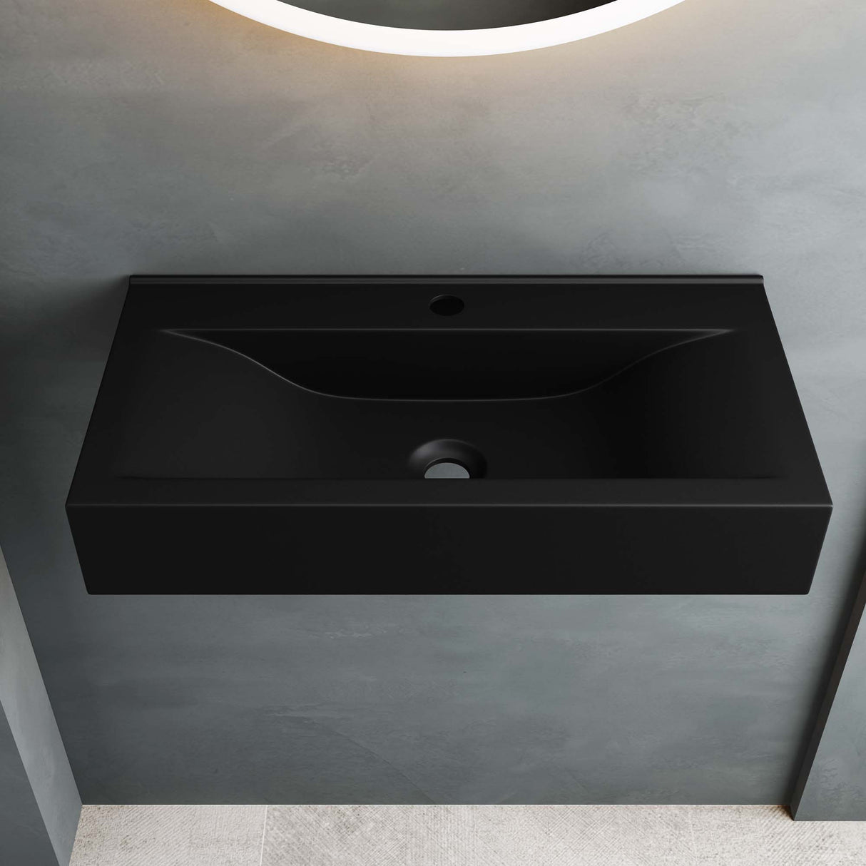 lavabo suspendido sobre encimera baño | rectangular | blanco brillante | 62x32x12cm | cerámica | 1 orificio para grifo Brüssel118G