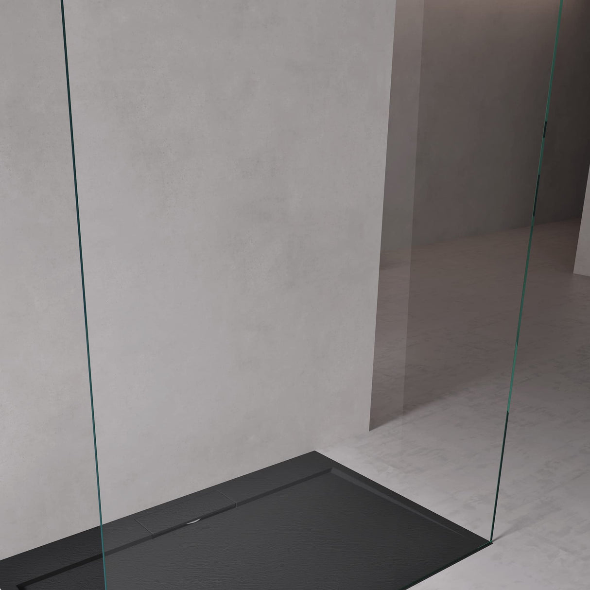 glasvilla Duschwand Duschabtrennung 2 Haltestange für Walk-In Dusche 10mm ESG-Sicherheitsglas mit Nanobeschichtung Rechteckiger Stabilisator Bremen02+2