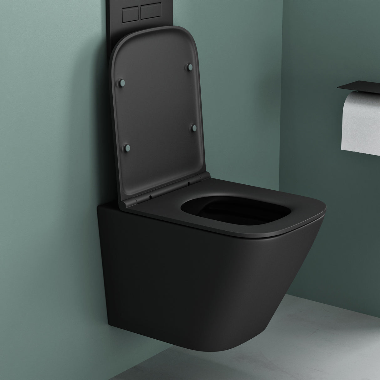 glasvilla Sanitari Bagno Sospeso in Ceramica, WC Sospeso senza Brida con Chiusura di Soft Close Aachen112