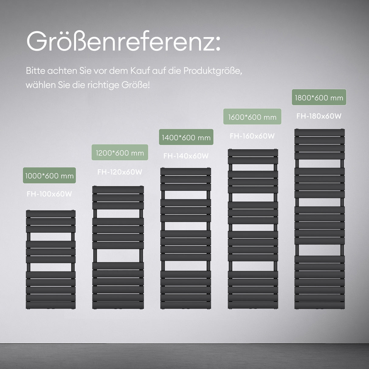 glasvilla Badheizkörper flach Seitenanschluss & Mittelanschluss Paneelheizkörper Horizontal Handtuchwärmer Badheizung FH