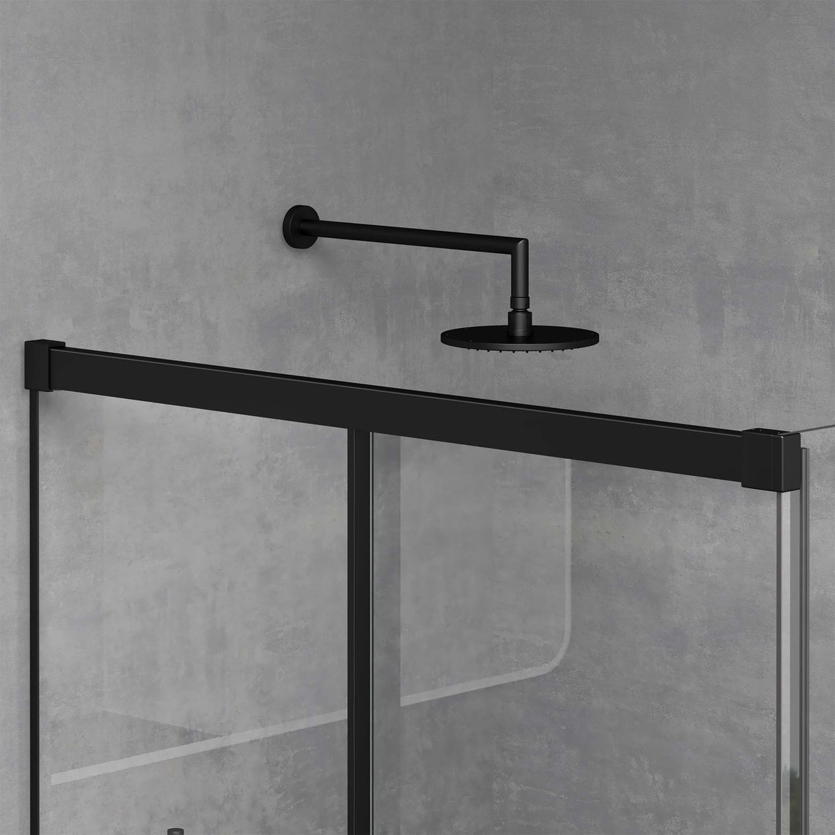 Cabine de douche Glasvilla avec porte coulissante, paroi de douche en verre trempé de sécurité de 6 mm, mécanisme de fermeture amortie, ouverture latérale, coloris Ravenna12K Noir