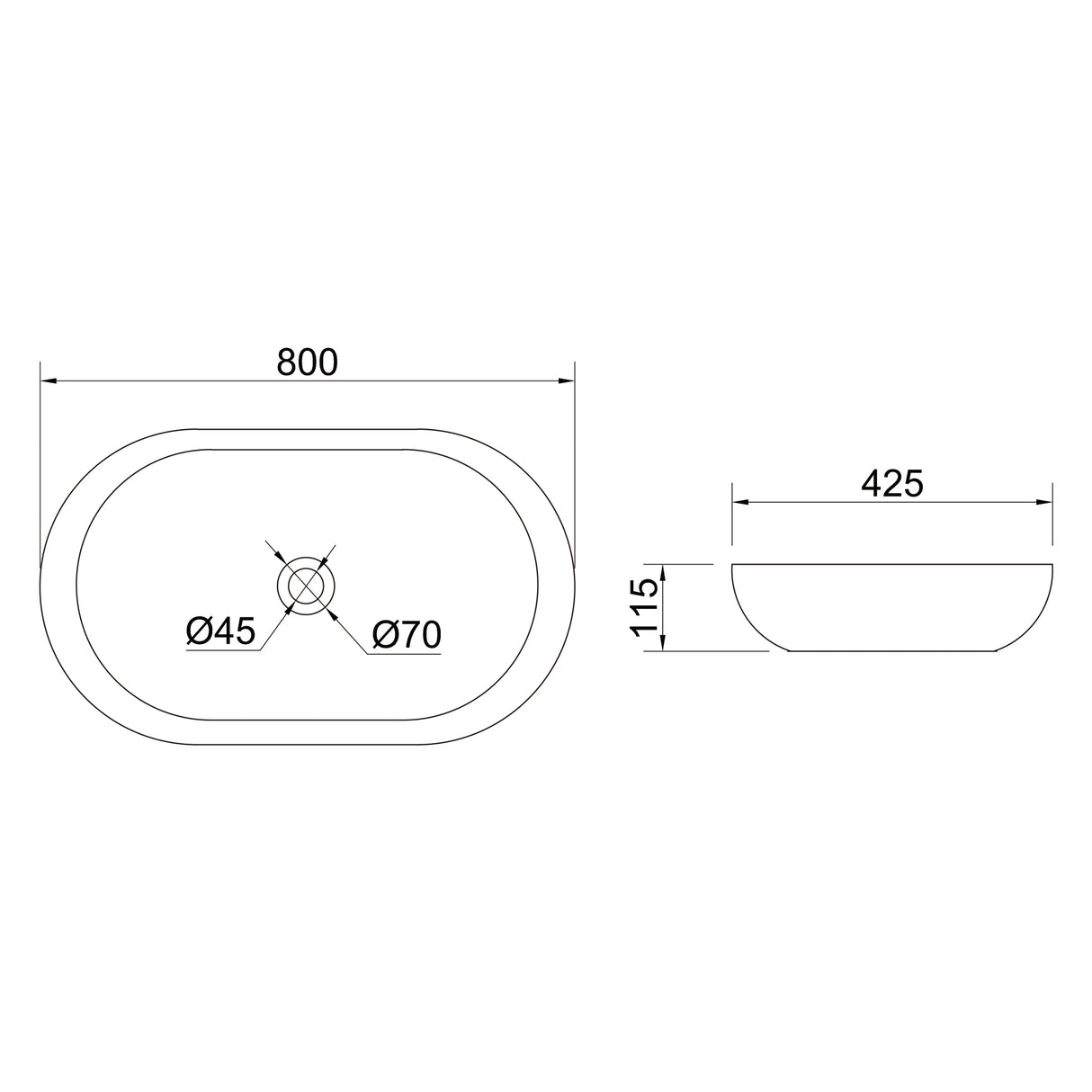 glasvilla Lavabo da Appoggio in Ceramica Lavandino Bagno Bianco Nano Rivestimenti inclusi