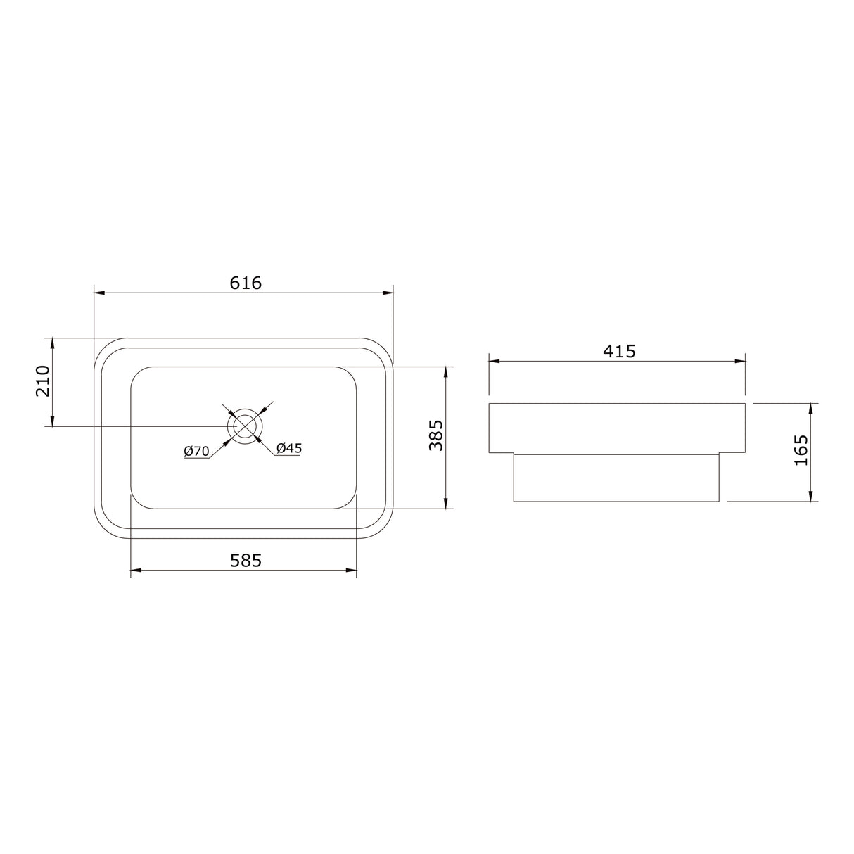 glasvilla Lavabo da Incasso in Ceramica Lavabo Sottopiano Lavandino Bagno Nano Rivestimenti inclusi Brüssel5082