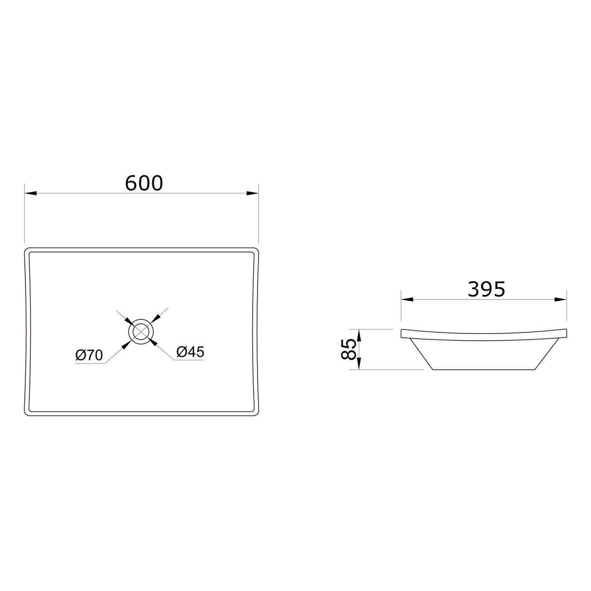 glasvilla Lavabo da Appoggio in Ceramica Lavandino Bagno Bianco Nano Rivestimenti inclusi Brüssel5096