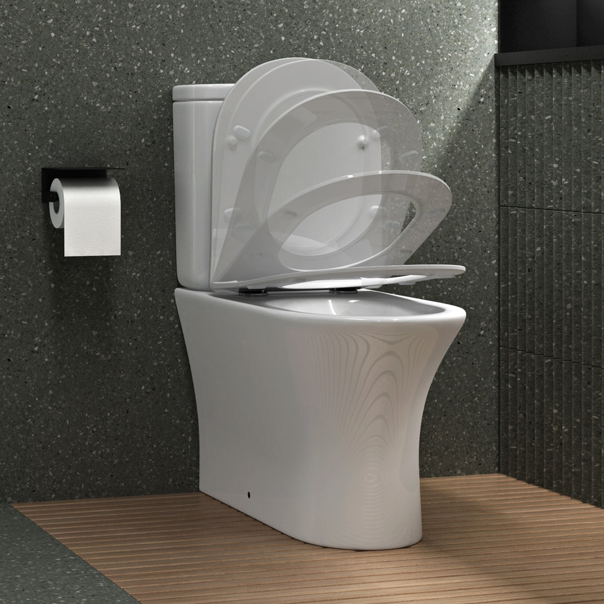 glasvilla Sanitari Bagno a Terra in Ceramica WC Bagno senza Brida Montaggio a Terra