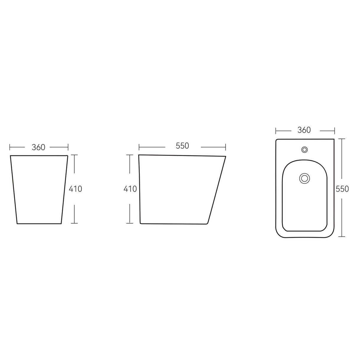glasvilla Wand Bidet Keramik Bidet Hänge-Bidet WC-Bidet Formschön Weiß