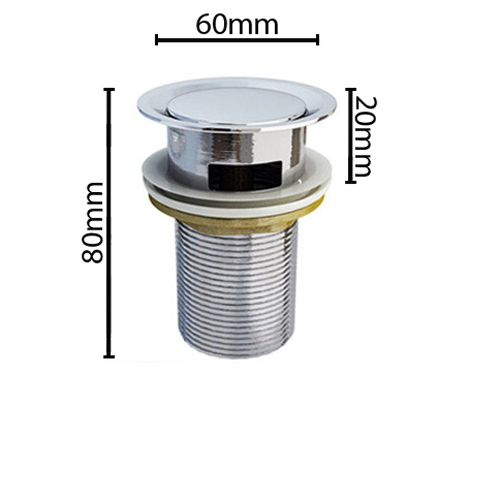 glasvilla Piletta di Scarico Valvola di Scarico Apertura Push Open Tappo per Lavabi DIN
