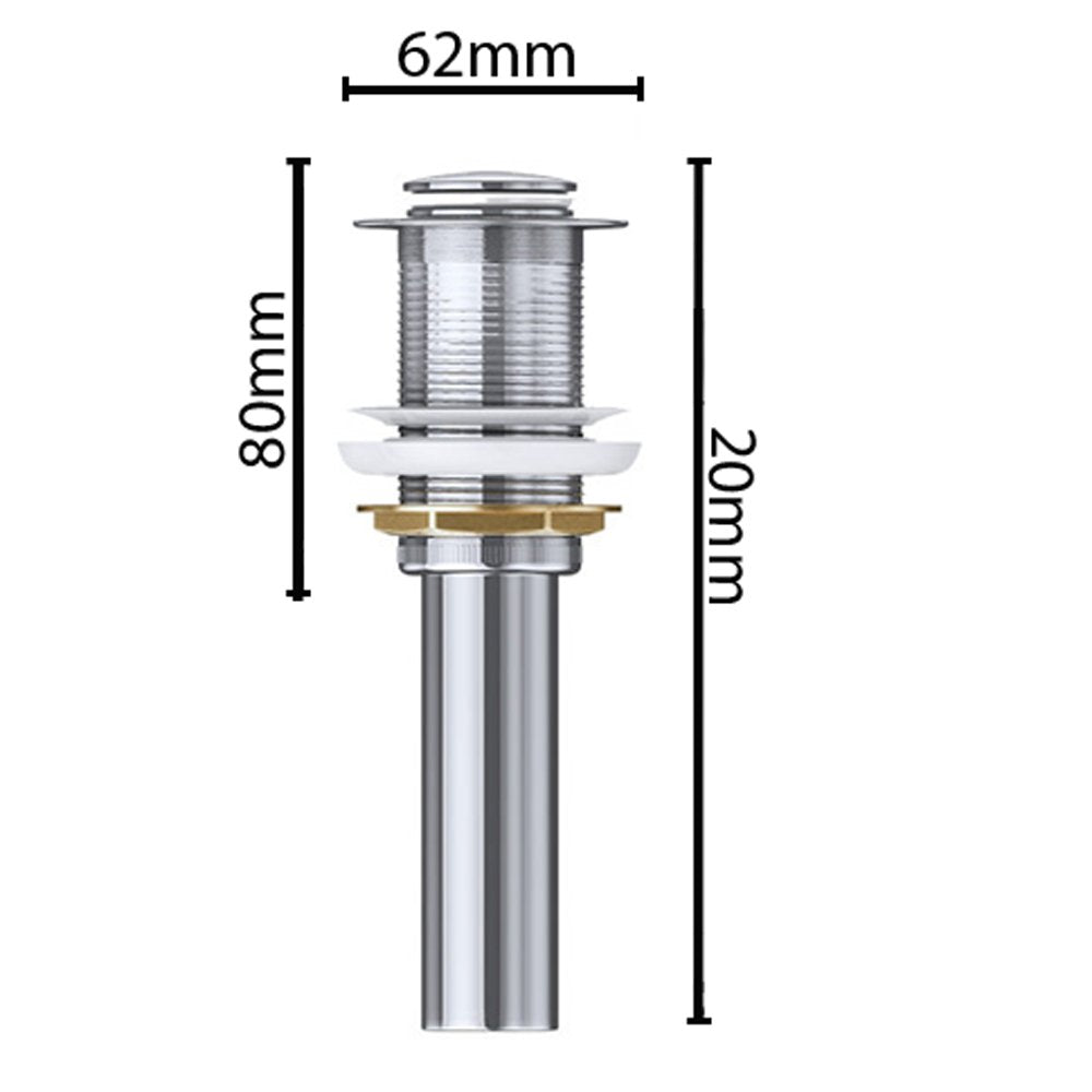 glasvilla Piletta di Scarico Valvola di Scarico Apertura Push Open Tappo per Lavabi DIN