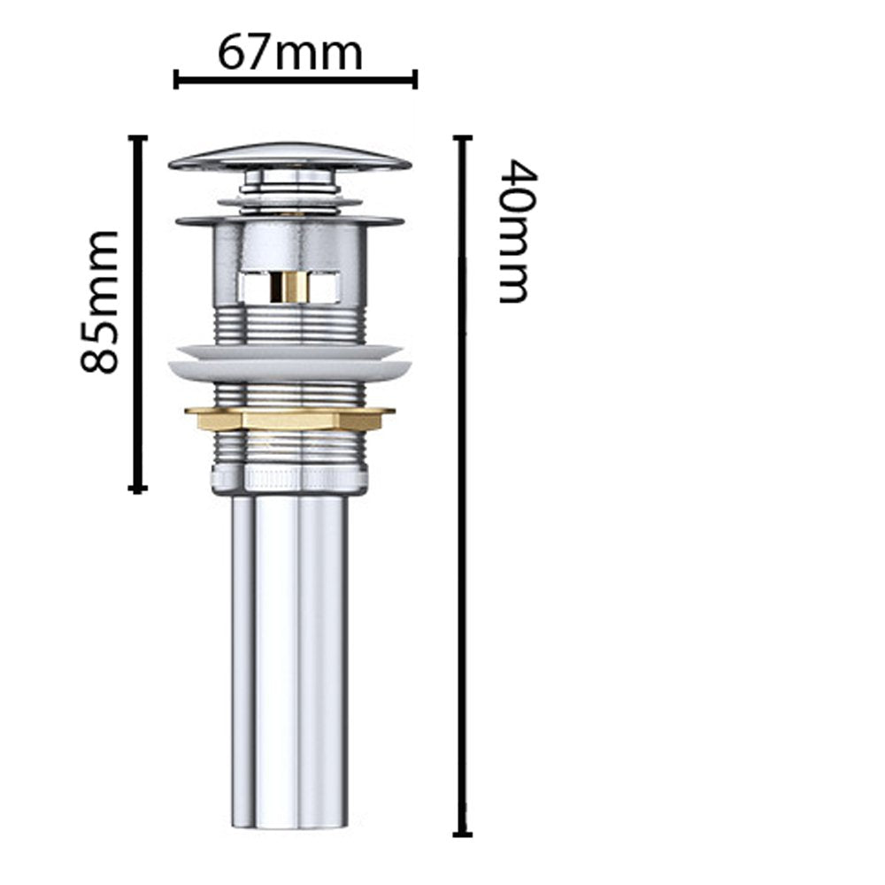 glasvilla Piletta di Scarico Valvola di Scarico Apertura Push Open Tappo per Lavabi DIN