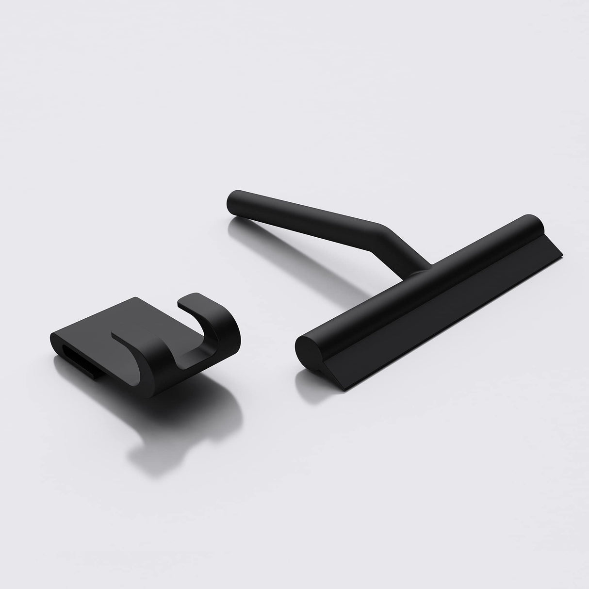 Tergivetro per doccia Glasvilla nero opaco con gancio incluso, tergivetro in silicone 19x21 cm (LxP) tergivetro per finestre del bagno