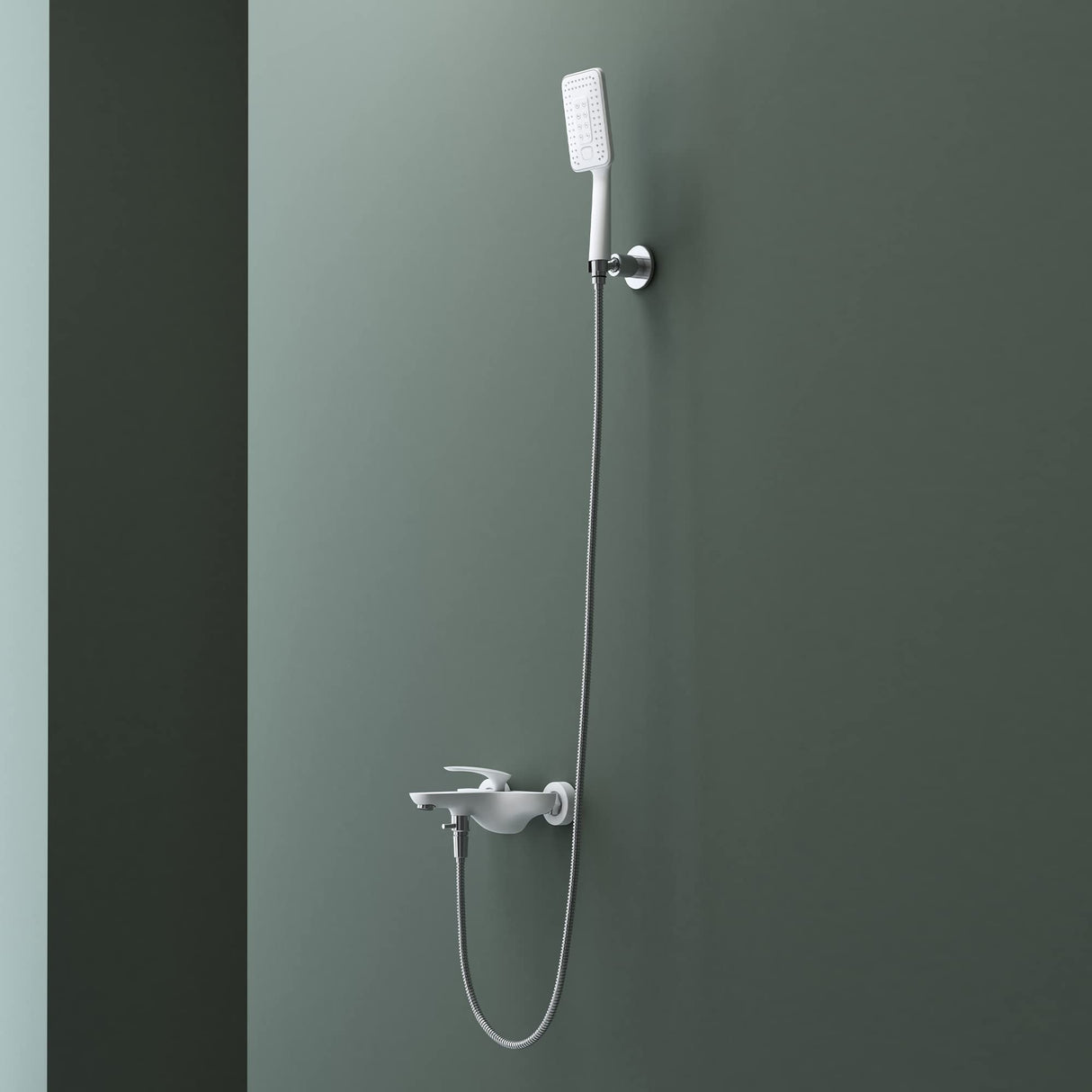 Système de douche Glasvilla avec douchette et mitigeur monocommande, incluant 3 jets.