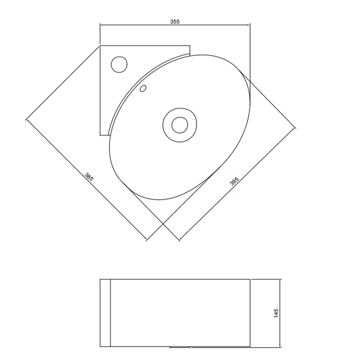 Lavabo à poser Glasvilla, lavabo mural, petit lavabo en céramique blanche avec nano-revêtement pour salle de bain et toilettes invités, Bruxelles002