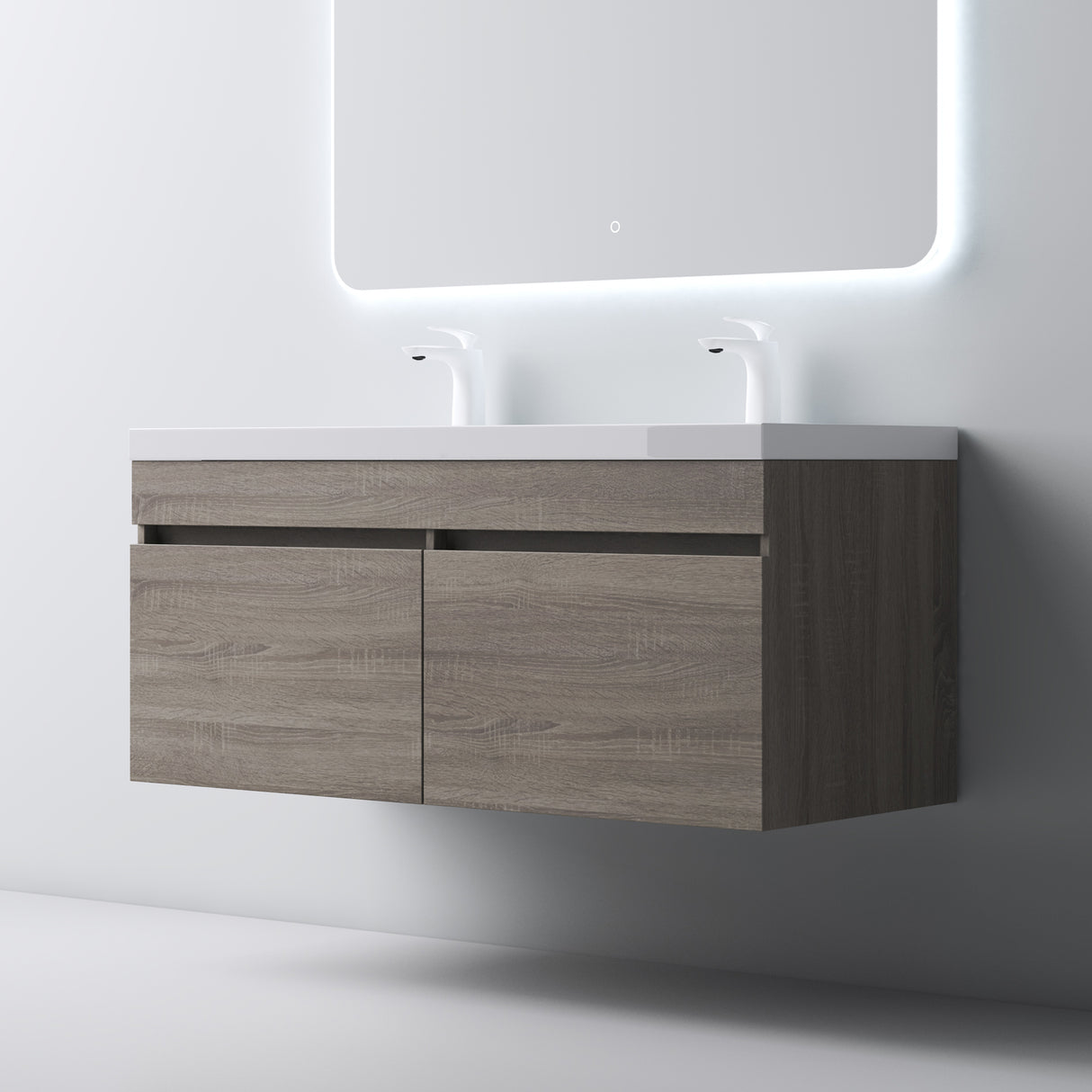 glasvilla Badmöbel Set Badezimmermöbel mit Mineralguss Waschbecken Waschtisch Botanica