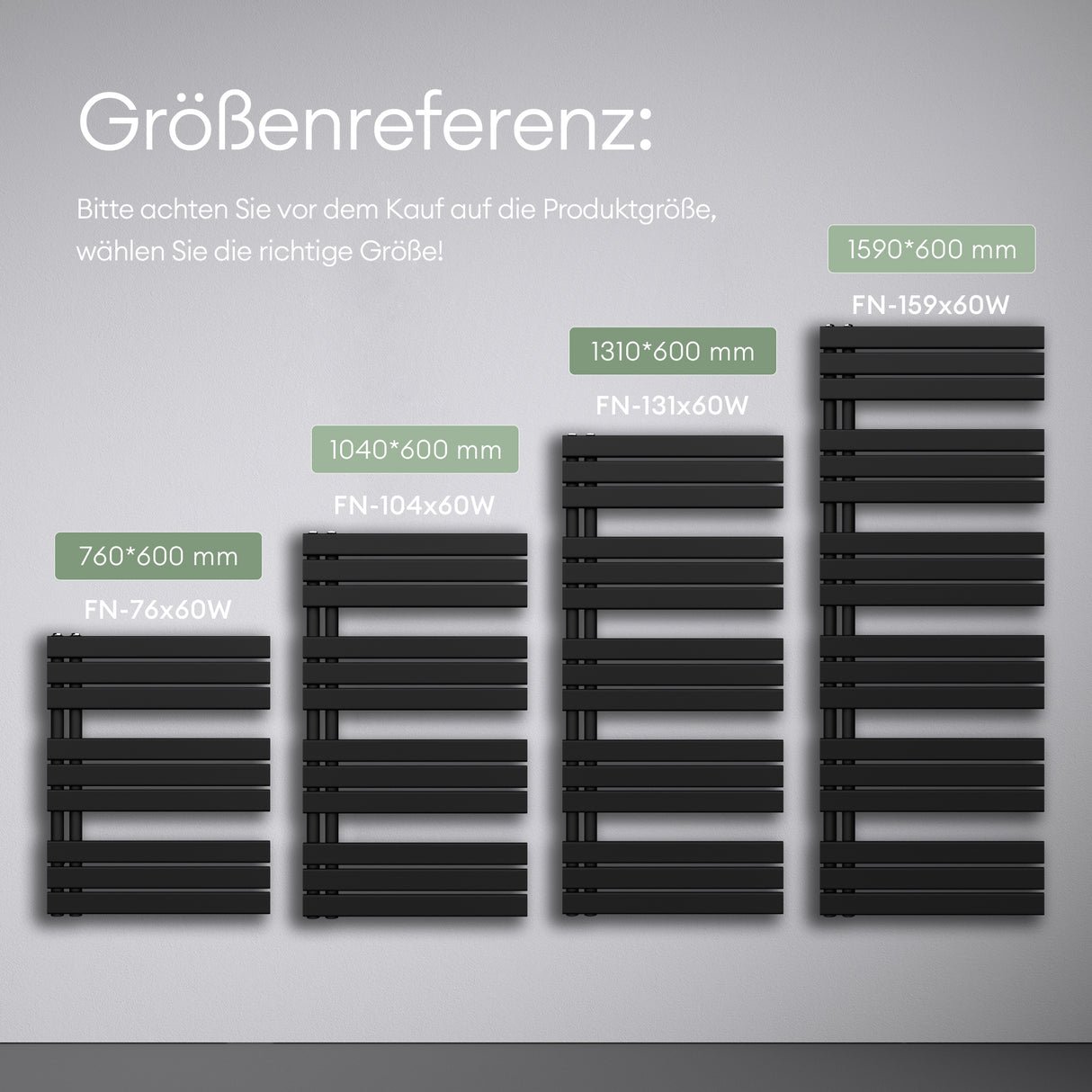 glasvilla Radiatore da Bagno Radiatore Scaldasalviette Termoarredo da Bagno Scalda Portasciugamani da Parete FN