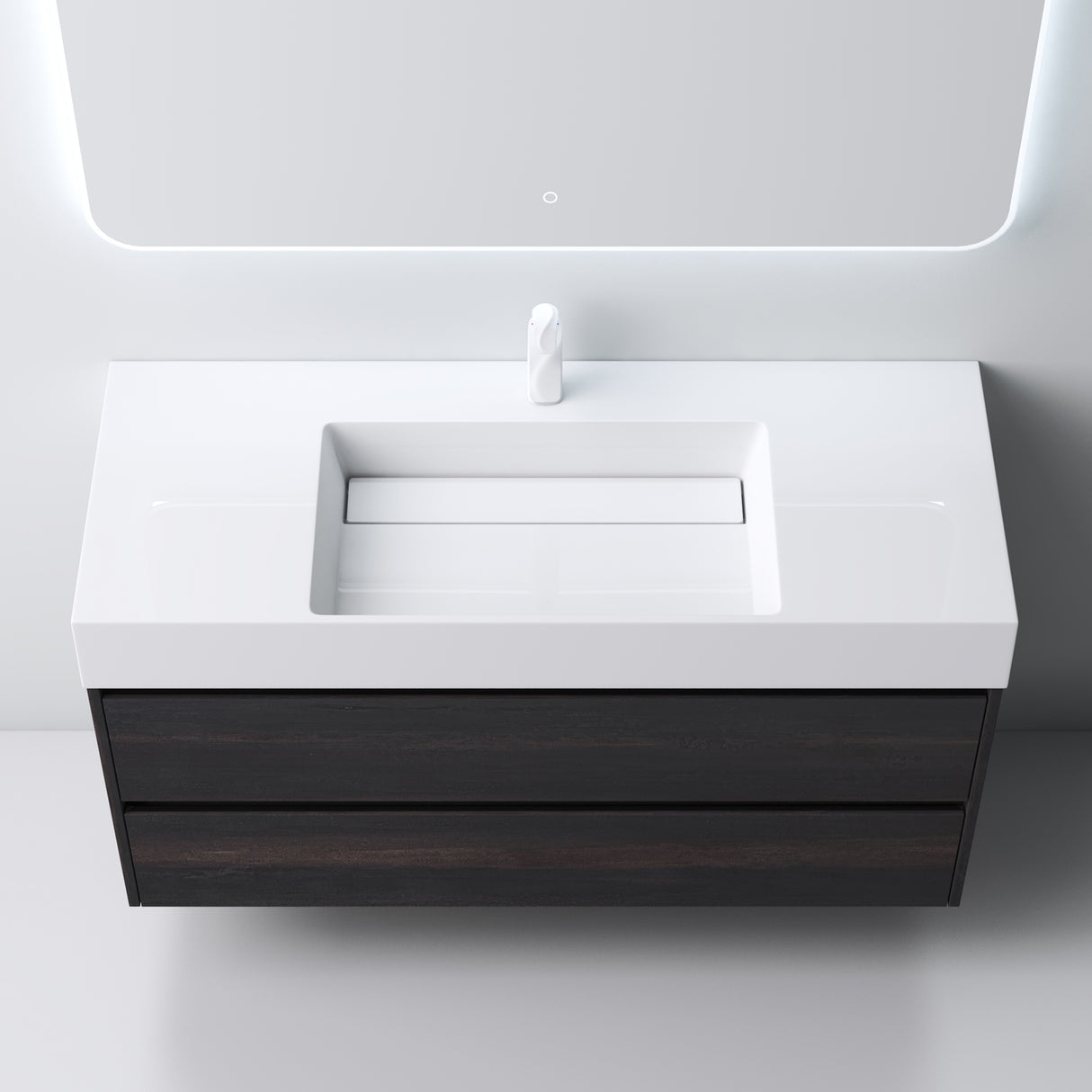 conjunto de muebles de baño glasvilla mueble bajo lavabo 120x48x63cm con 2 cajones incluido lavabo Deep