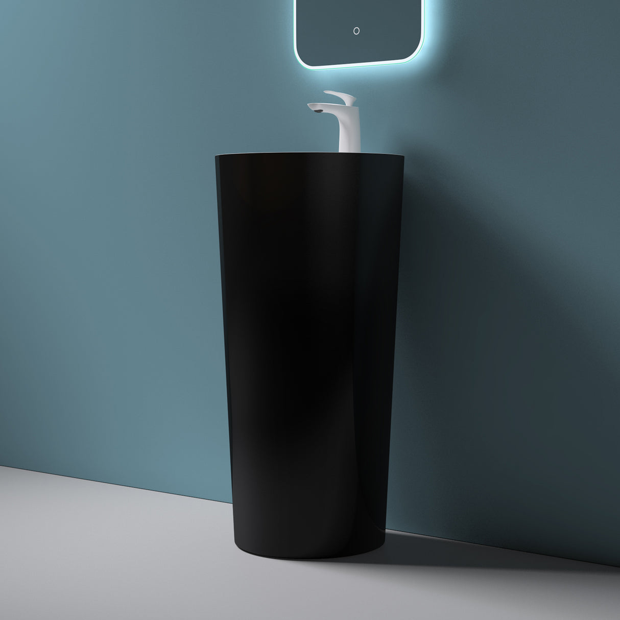 Lavabo sur pied Glasvilla Design en matériau minéral moulé, vasque, meuble-lavabo, espace lavabo Col35