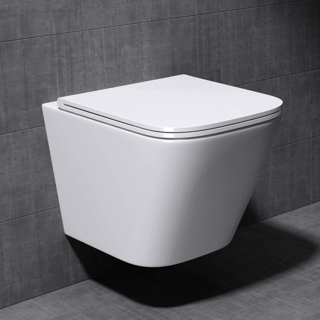 glasvilla Sanitari Bagno Sospeso in Ceramica, WC Sospeso senza Brida con Chiusura di Soft Close Aachen112