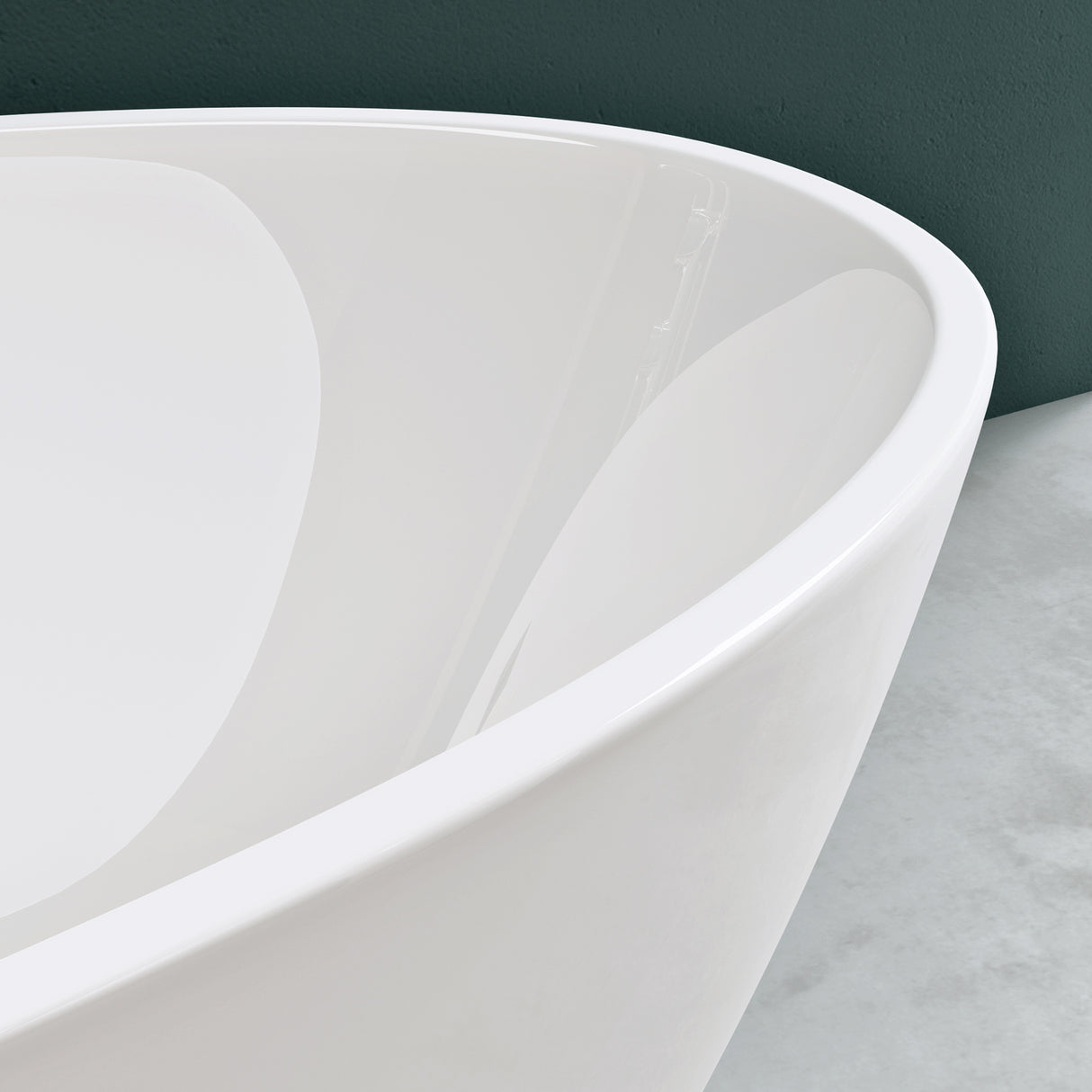 glasvilla Bañera Independiente Acrílico Ovalada Bañera de Acrílico de Pie incl. Kit de Drenaje Pop Up Blanco