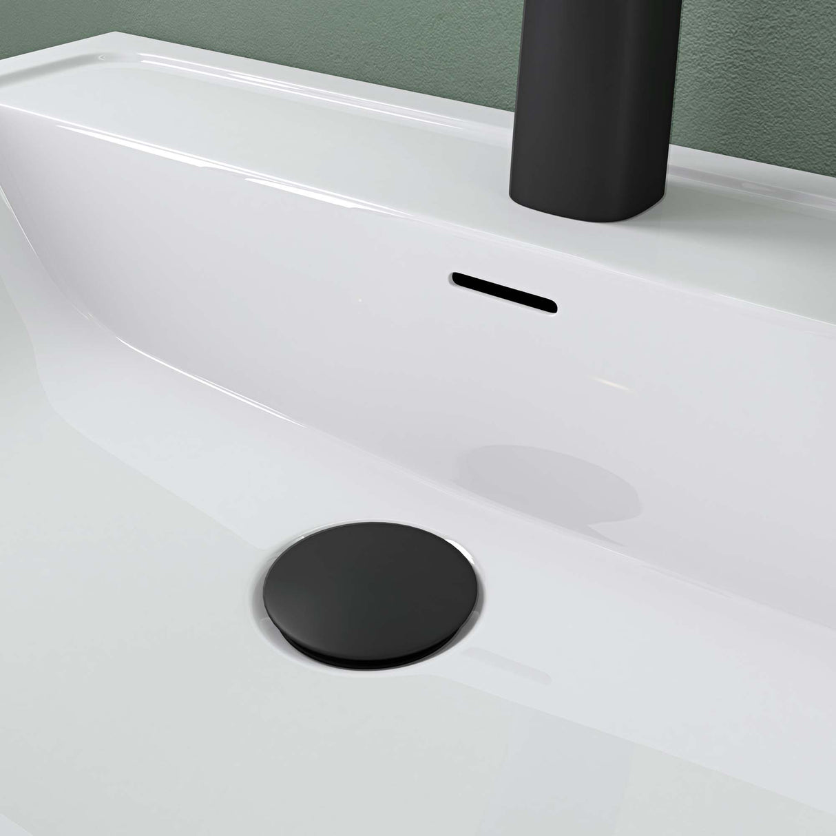 glasvilla Lavabo Lavabo empotrado Cuenca rectangular de mineral con desbordamiento Col8