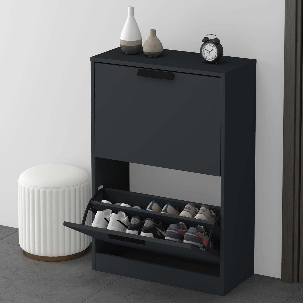 glasvilla Schuhschrank Schuhkommode Schuhkipper BxTxH: 60x28x89 cm Schmal zapatero Muebles Schuhschrank01