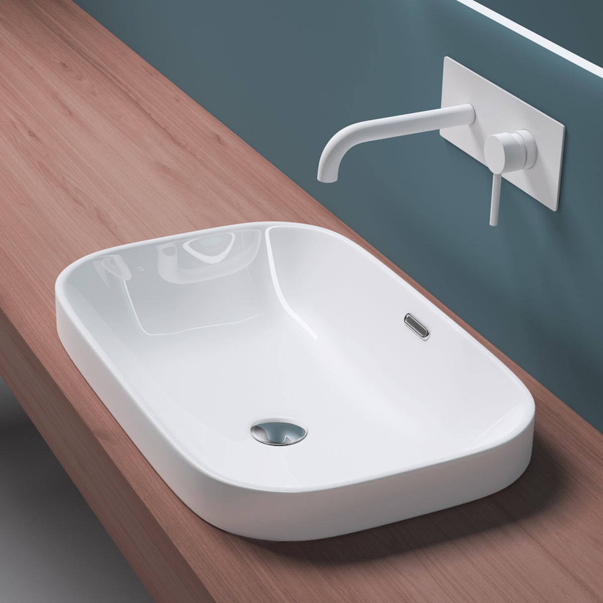 glasvilla Lavabo da Incasso in Ceramica Lavabo Sottopiano Lavandino Bagno Nano Rivestimenti inclusi Brüssel5082